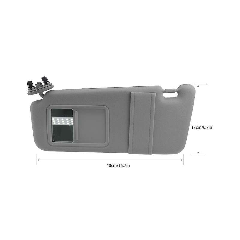 Gray Car Sun Visor Shade Pair Left & Right Side W/o Sunroof for 2007-2011