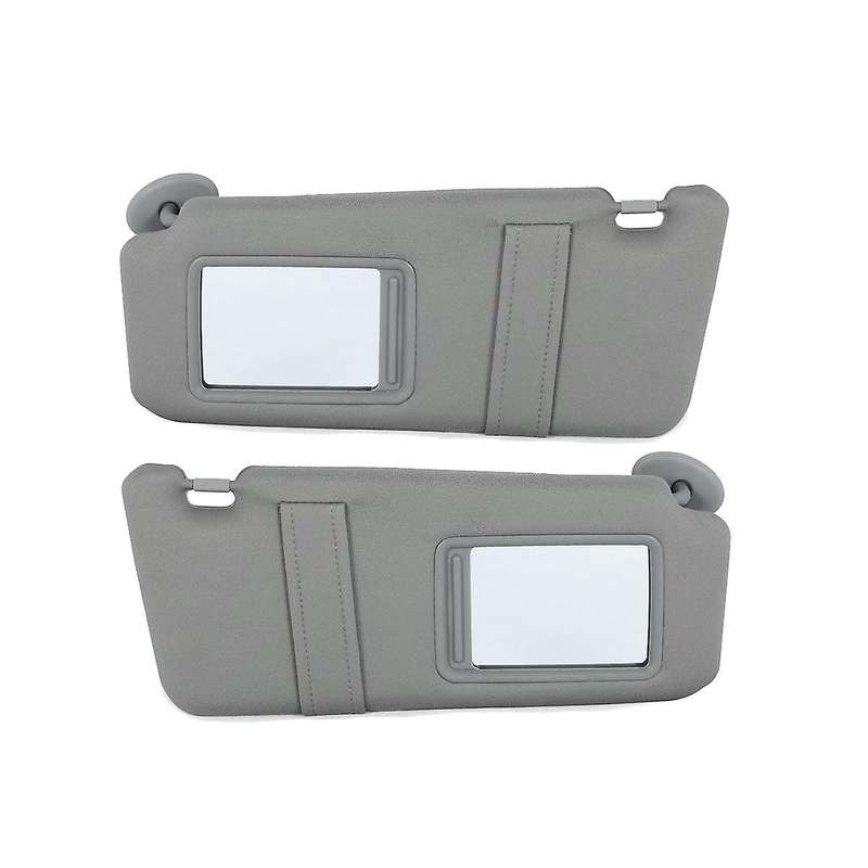 Gray Car Sun Visor Shade Pair Left & Right Side W/o Sunroof for 2007-2011