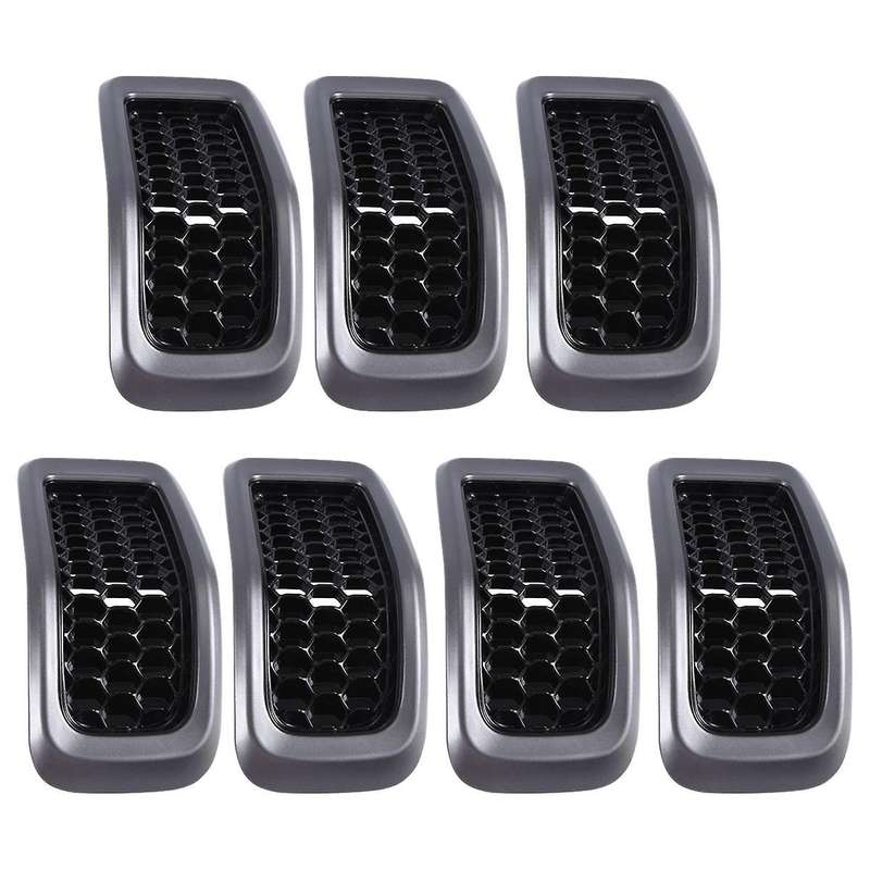 Gray Car Front Insert Mesh Grille Decoration Cover Front Radiator Inlet Grill Trim Cover for 2014-20