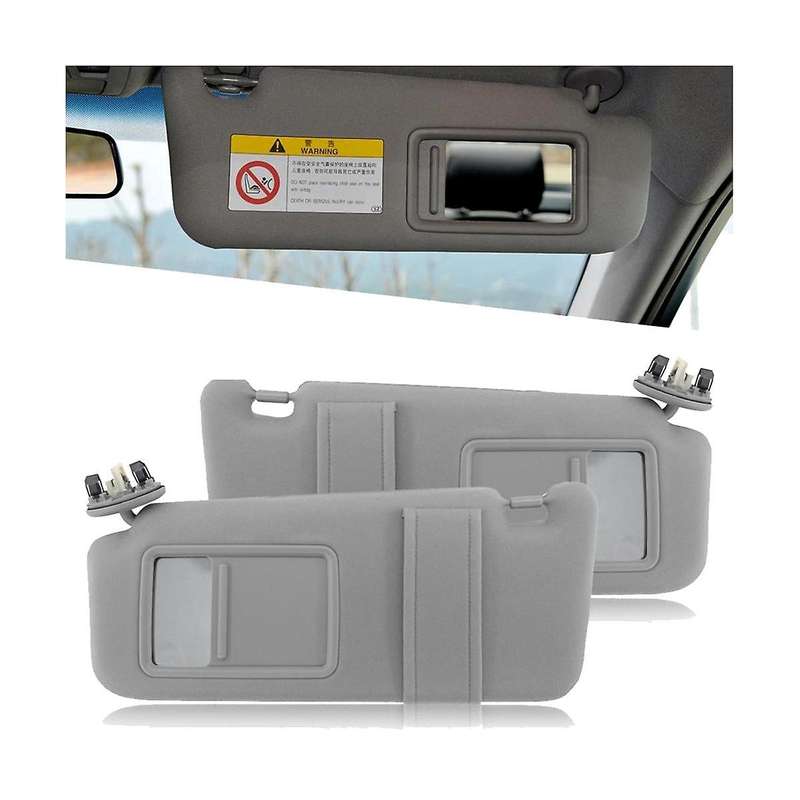 Gray Car Sun Visor Shade Pair Left & Right Side for 2007-2011 with Sunroof and Lights