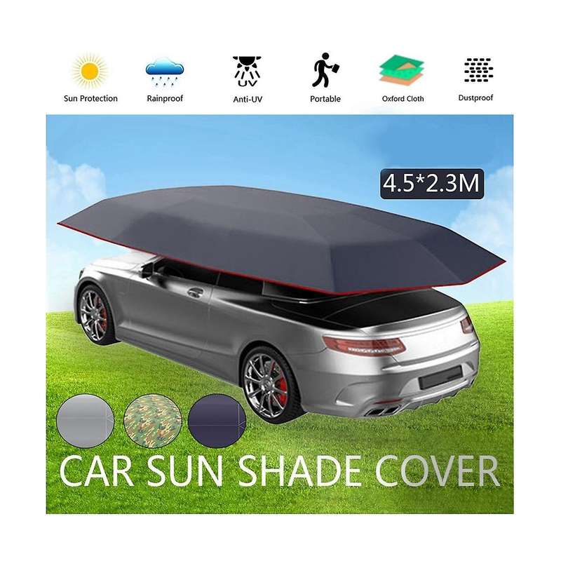 Gray Car Shade Durable Car Windshield Car Umbrella Shade Cover Outdoor Car Vehicle Tent Anti-uv