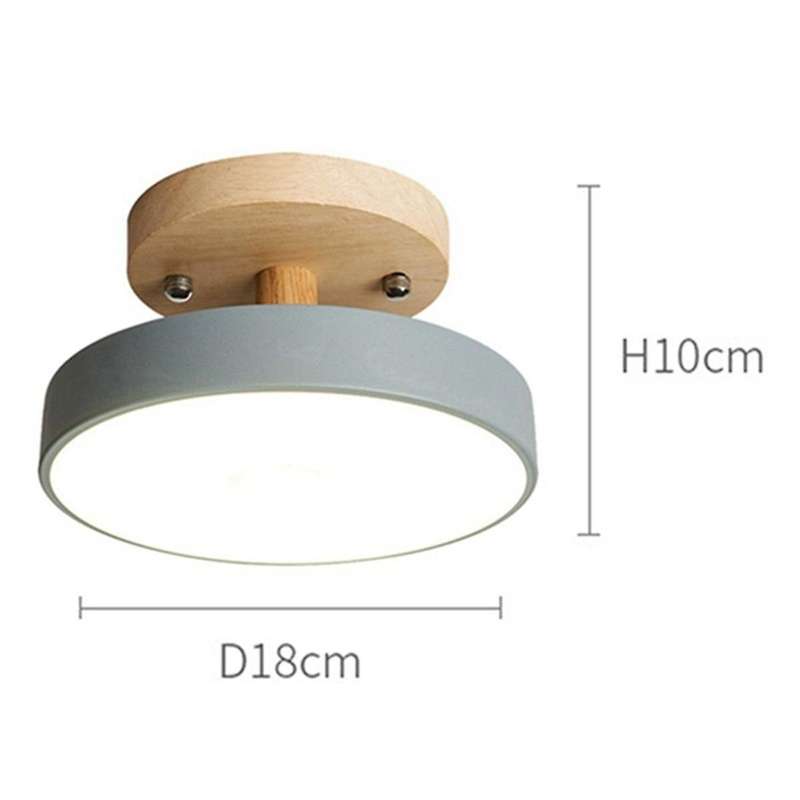 Gray Ceiling Lights Modern LED Nordic Wood Lighting Fixture Indoor Luminaire Kitchen Living Bedroom