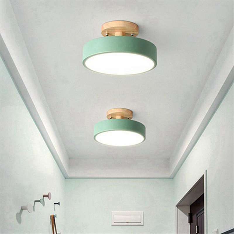 Gray Ceiling Lights Modern LED Nordic Wood Lighting Fixture Indoor Luminaire Kitchen Living Bedroom
