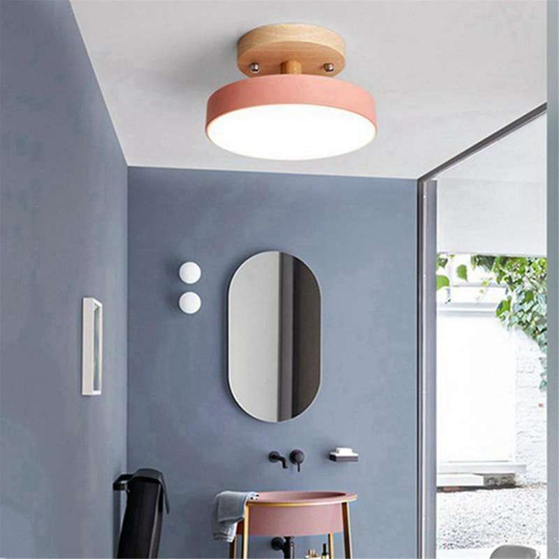 Gray Ceiling Lights Modern LED Nordic Wood Lighting Fixture Indoor Luminaire Kitchen Living Bedroom
