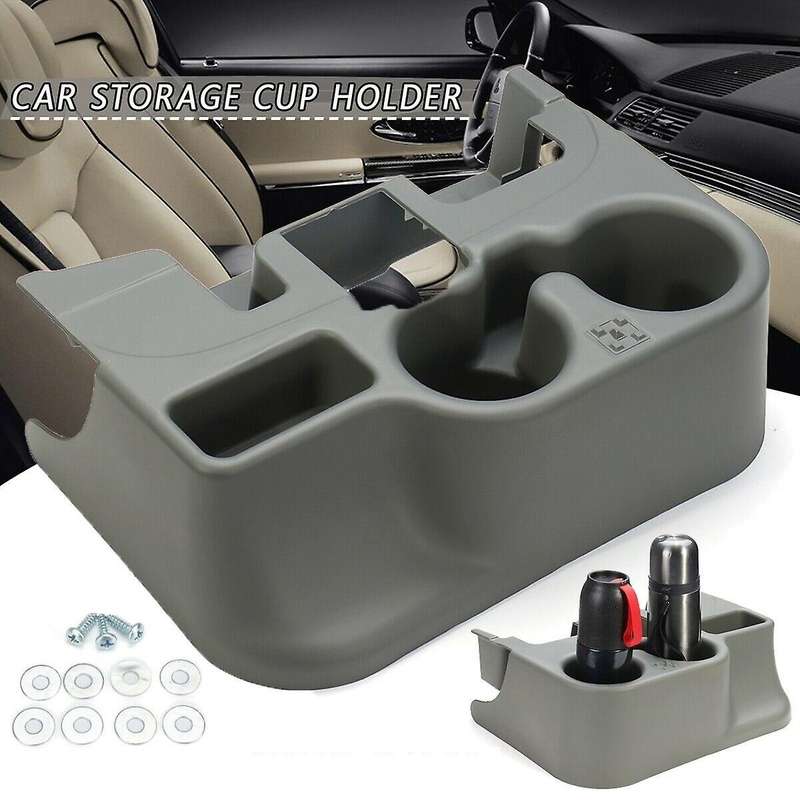 Gray Central Control Water Cup Holder Storage Box Attachment SS281AZAA for Ram 1500 2500 3500 2003-2