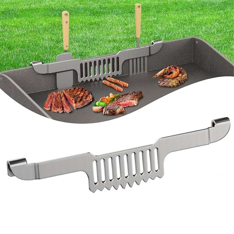 Grease Gate Spatula Holder for Griddle Grease Trap Grill Food Mesh Screen Block Rack Griddle Accesso