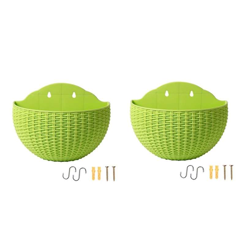 Green Large Balcony Hanging Plastic Pot Succulent Flower Pot Rattan Flower Pot