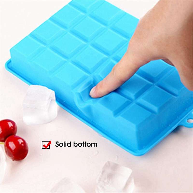 Green Silicone Ice Tray with Lid Square Box Auxiliary Food Puree Cheese Jelly Mold Bar Kitchen Tool