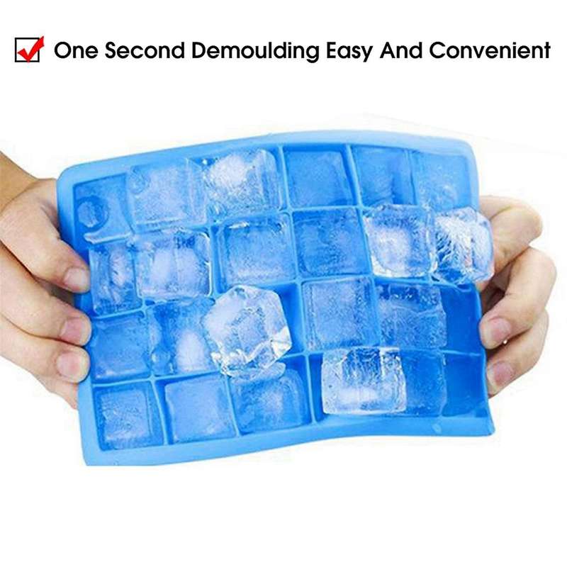 Green Silicone Ice Tray with Lid Square Box Auxiliary Food Puree Cheese Jelly Mold Bar Kitchen Tool