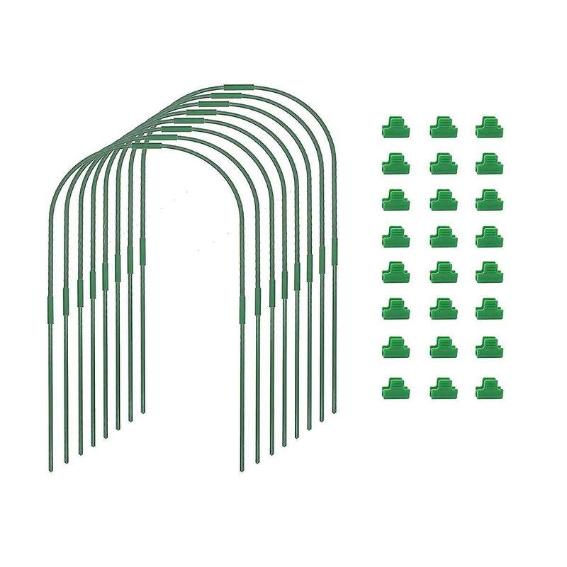 Greenhouse Hoops Grow Tunnel,rust Proof Plastic Coated Steel Support Frame Greenhouse Hoops for Rai