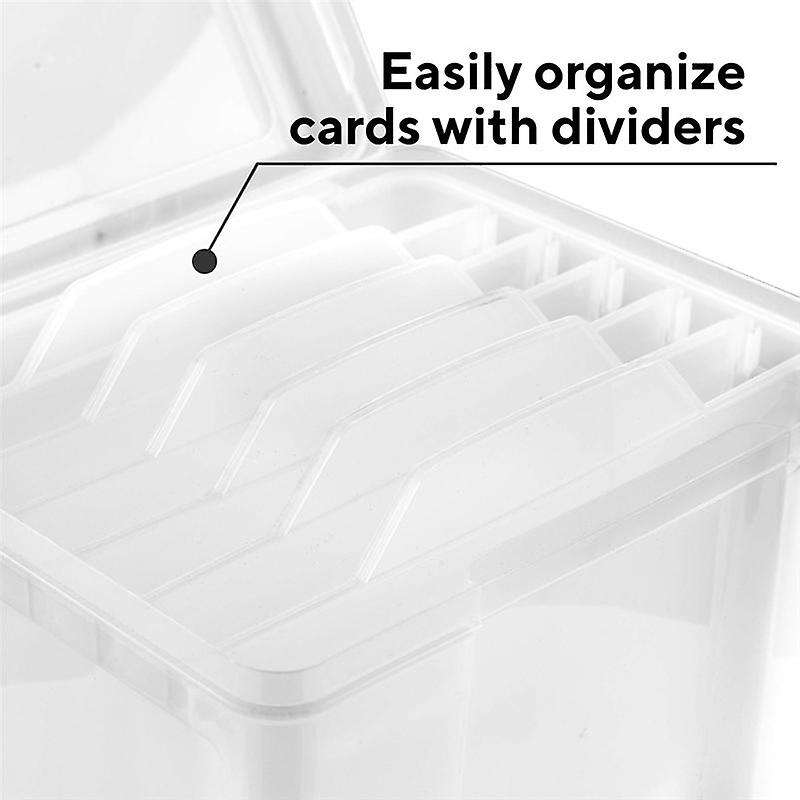 Greeting Card Organizer & Storage Box with 6 Adjustable Dividers for Birthday Cards Photos, Crafts