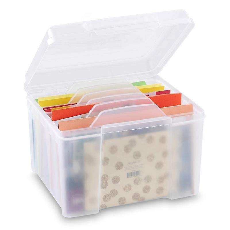 Greeting Card Organizer & Storage Box with 6 Adjustable Dividers for Birthday Cards Photos, Crafts