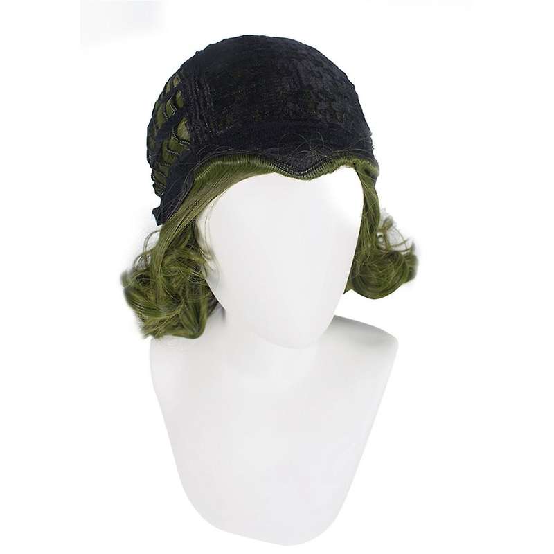 Green Wig for Clown Costume Wig Men Short Wavy Wig Joker Fleck Wig Halloween Party