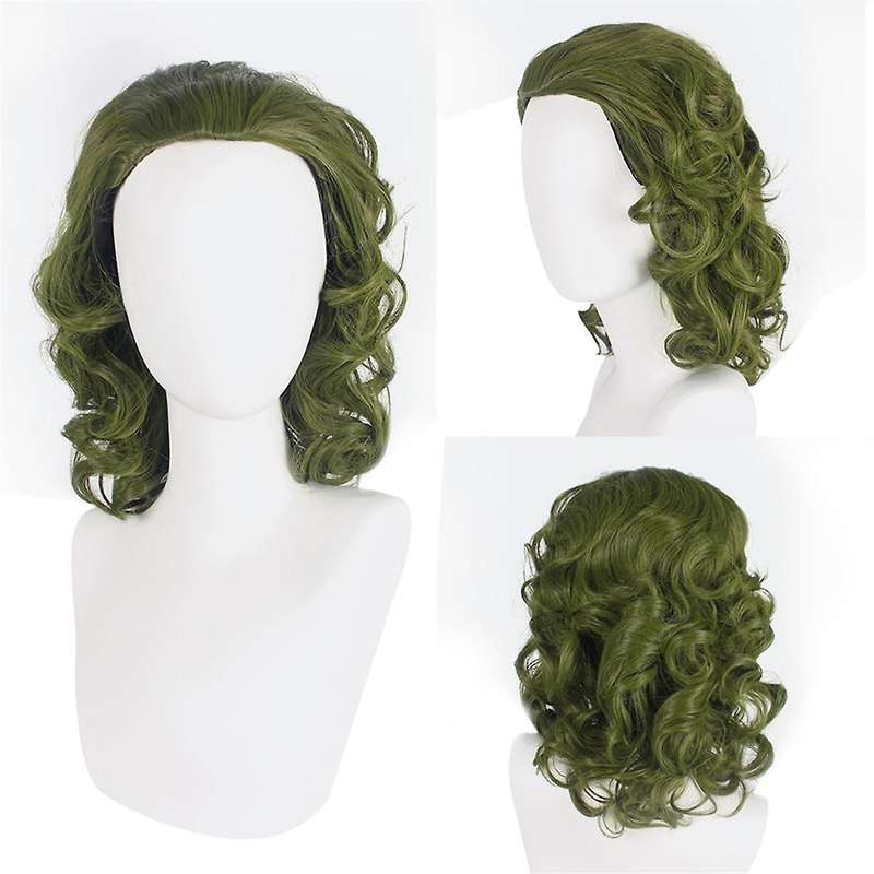 Green Wig for Clown Costume Wig Men Short Wavy Wig Joker Fleck Wig Halloween Party