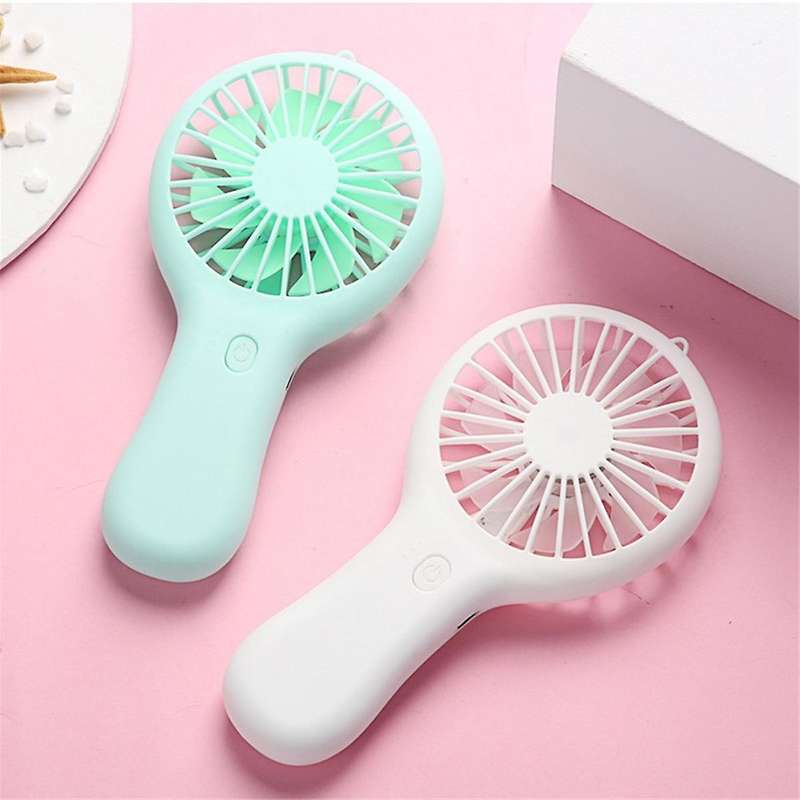 Green Portable Mini Handheld Fan USB Rechargeable Fan for Office Dormitory Student Gift Long Enduran