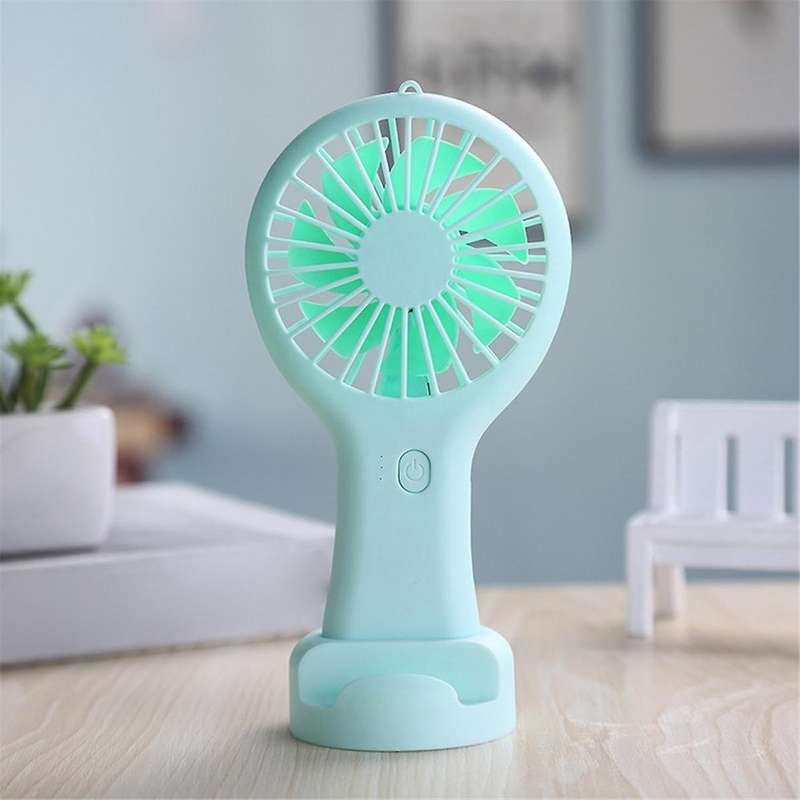 Green Portable Mini Handheld Fan USB Rechargeable Fan for Office Dormitory Student Gift Long Enduran