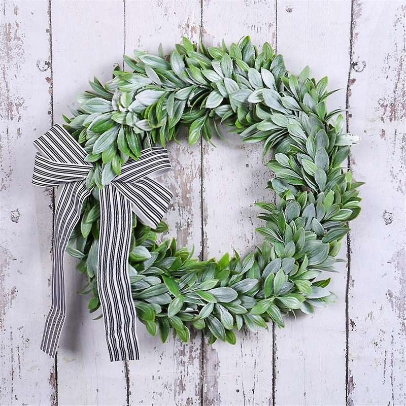 Green Rabbit Ear Wreath,artificial Eucalyptus Leaves Wreath with Bows,spring Easter Greenery Wreath