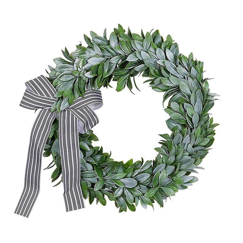 Green Rabbit Ear Wreath,artificial Eucalyptus Leaves Wreath with Bows,spring Easter Greenery Wreath