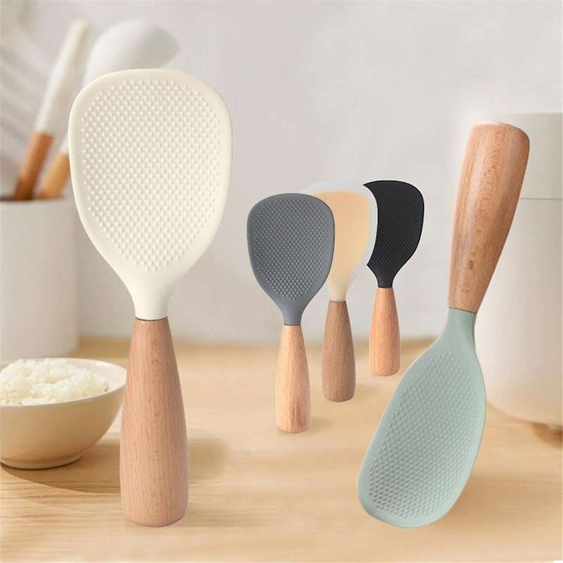 Grey Silicone Rice Shovel Internet Celebrity Non-Stick Rice Spoon Rice Cooker Special Rice Shovel