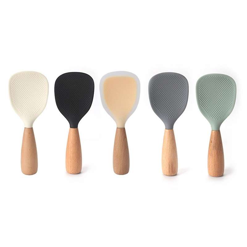 Grey Silicone Rice Shovel Internet Celebrity Non-Stick Rice Spoon Rice Cooker Special Rice Shovel
