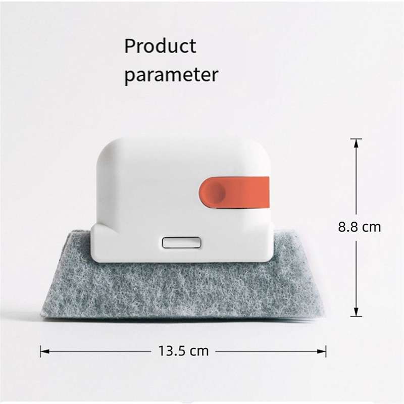 Grey-Window Cleaning Brush Windowsill Groove Deadend Cabinet Crevice Brush with Replace Head Househo