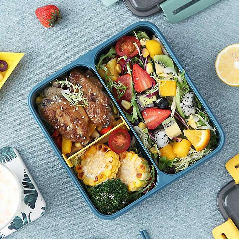 Grid Lunch Box, Portable Outdoor Picnic Lunch Box, Office Worker Lunch Box, Student Breakfast Box, C