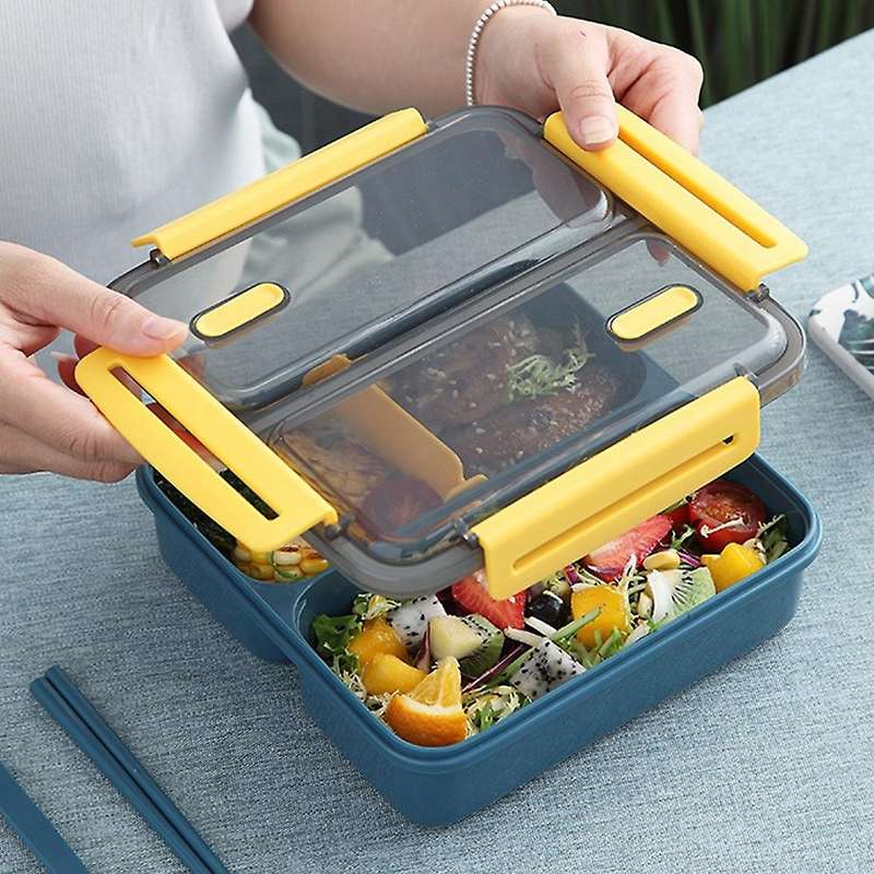 Grid Lunch Box, Portable Outdoor Picnic Lunch Box, Office Worker Lunch Box, Student Breakfast Box, C