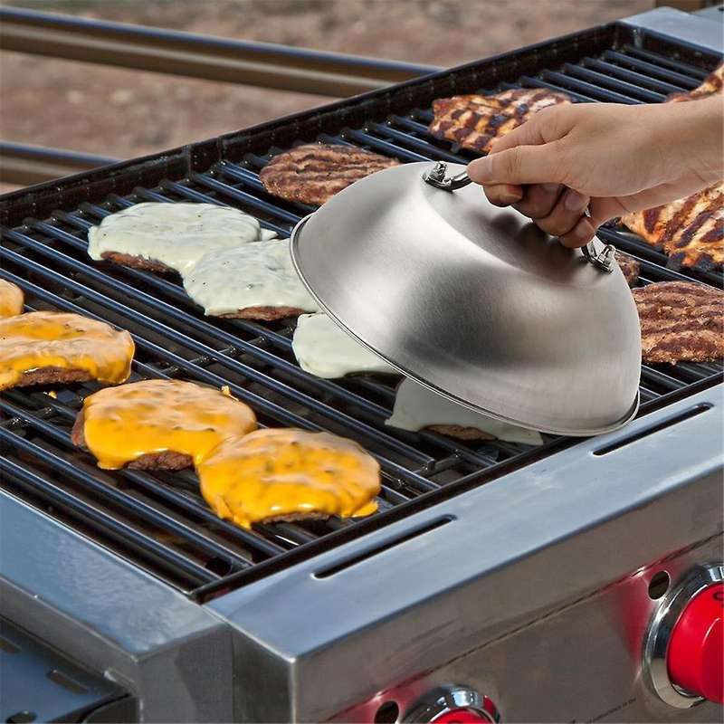 Griddle Accessories Heavy Duty 9in Wide Smashed Burger Melting Cheese Dome Cover Stainless Steel Bas