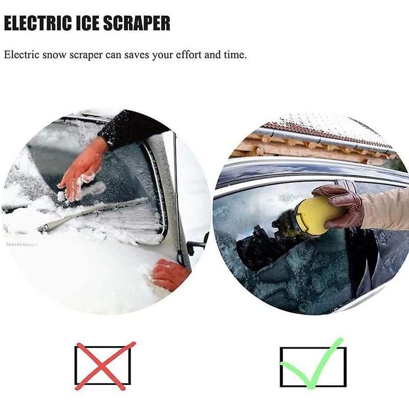 Grey USB Charging Car Ice Scraper Auto Electric Heated Snow Removal Windshield Glass Defrost Cleans