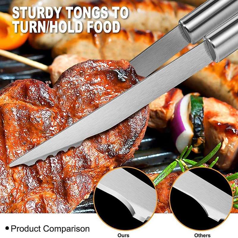 Grill Accessories BBQ Grilling Set: 14Pcs Smoker Barbecue Tools Kit Fork Spatula Utensils Sturdy Pro
