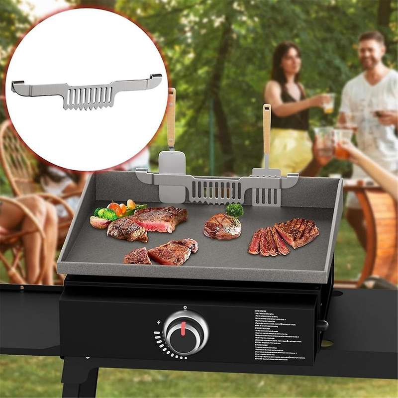 Griddle Grease Door Spatula Holder BBQ Cutlery Storage Rack Hanging Rack