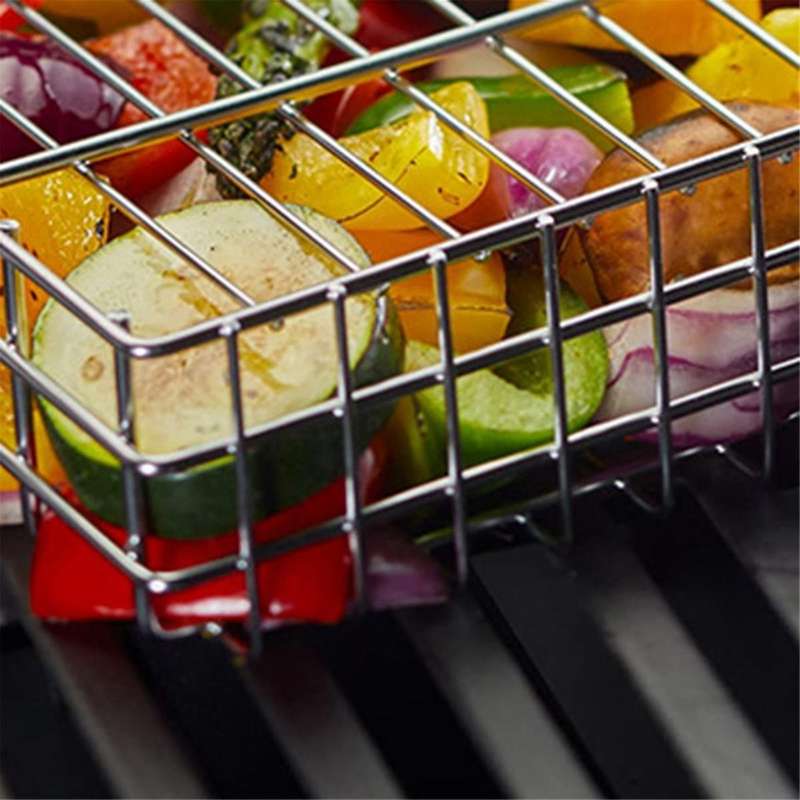 Grill Basket with Removable Handle, Fish Grill Basket - Grill Accessories for Outdoor Grill, Cooking