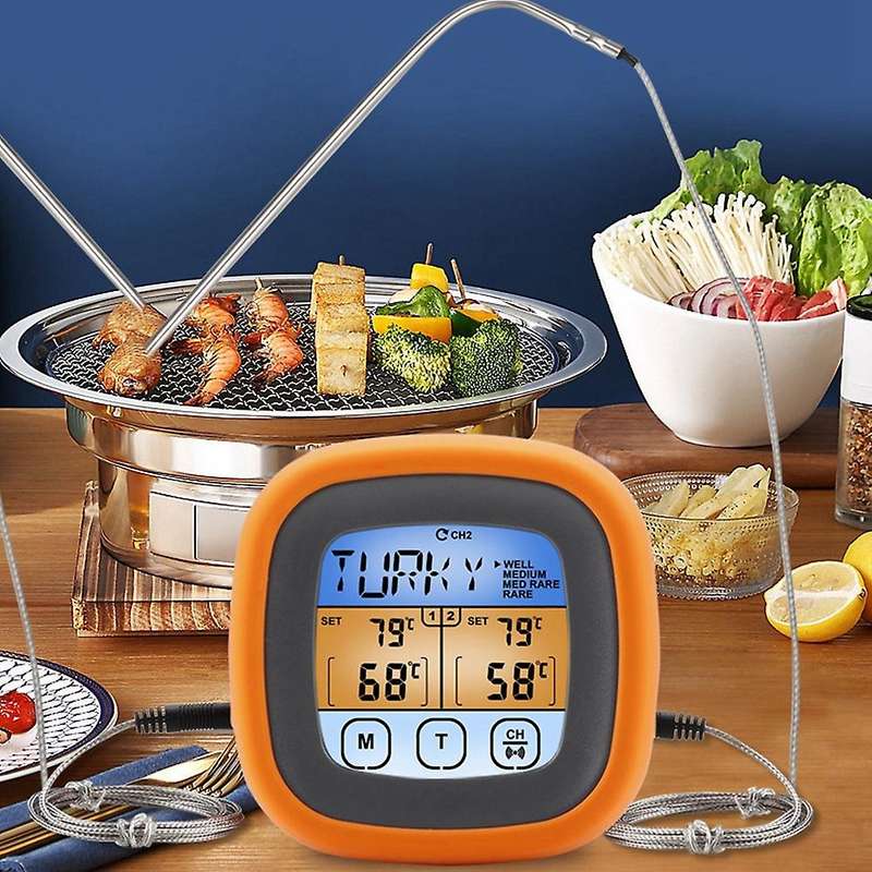 Grill BBQ Meat Thermometer with 2 Probes Digital Grill Thermometer,Timer,Alarm,Barbecue Cooking Kitc