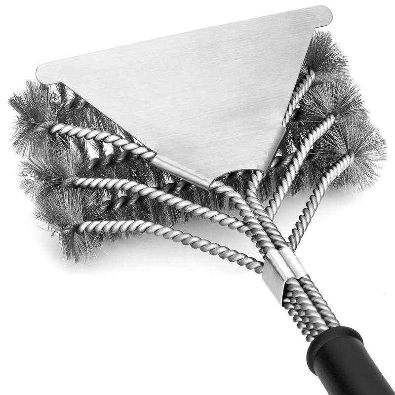 Grill Brush and Scraper Grilling Bbq Brush Stainless Steel Wire 3 in 1 Bristles Head Grill Accessori