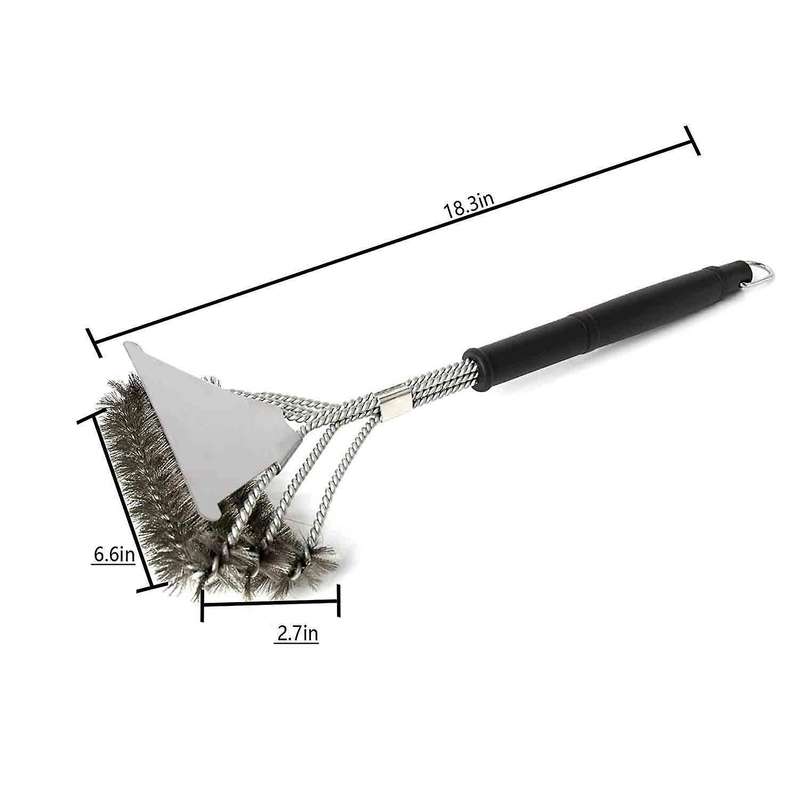 Grill Brush and Scraper Grilling Bbq Brush Stainless Steel Wire 3 in 1 Bristles Head Grill Accessori
