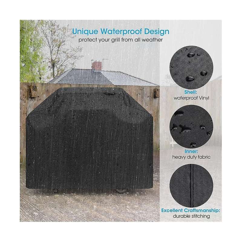 Grill Cover , Waterproof Bbq Cover, Durable Bbq Grill Cover, Compatible with Grills More Black