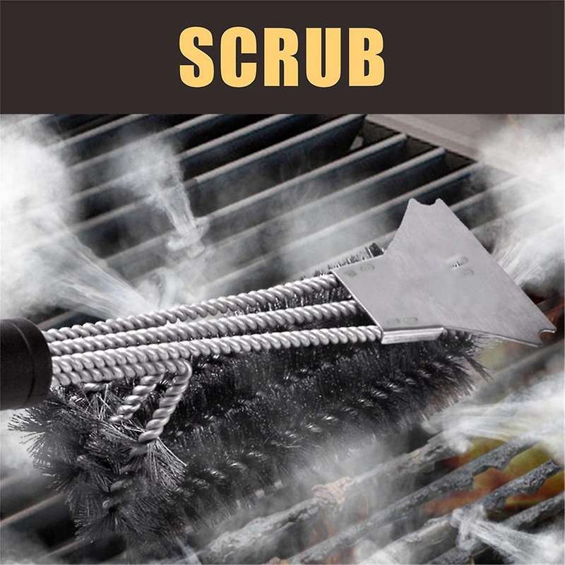 Grill Brush and Bristle Free - Safe BBQ Brush for Grill - Stainless Grill Grate Cleaner - Safe Gril