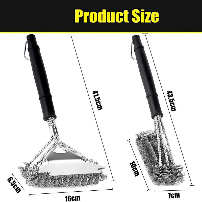Grill Brush and Scrapers, 2 Pcs Grill Brushes with Towel, Bristle Free 18 Inch Bbq Grill Cleaning B