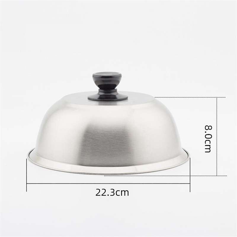 Grill Dome Cover Stainless Steel Burger Cover Round Pot Lids Cover for Cookware Kitchen Burgers Barb