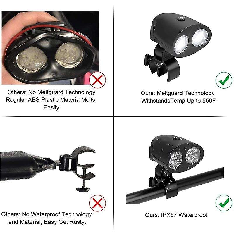 Grill Lights for Barbecue, Upgraded Barbecue Grilling Light with 10 LED Super Bright 360 Degree Rota