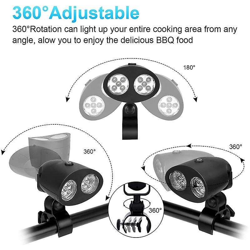Grill Lights for Barbecue, Upgraded Barbecue Grilling Light with 10 LED Super Bright 360 Degree Rota