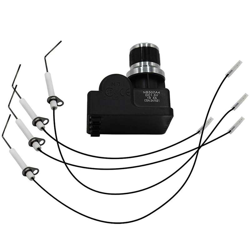 Grill Igniter Kit for Blackstone 28 Inch Griddle, 4 Outlet Universal Aa Battery Silver Cover Spark