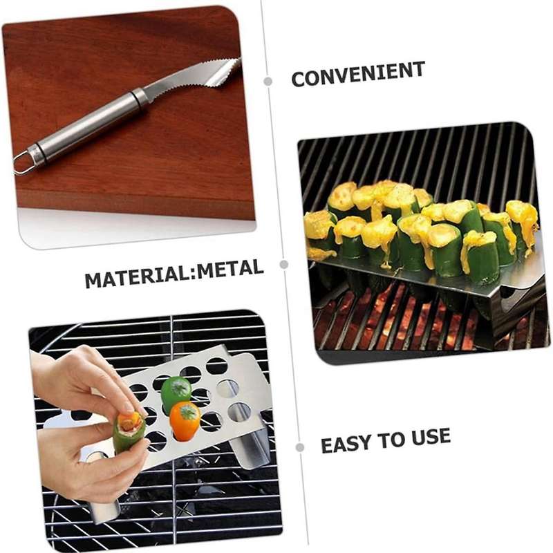 Grill Tools Jalapenos Chili Bbq Accessories Grill Rack Stainless Steel Corer Tool Grill Rack
