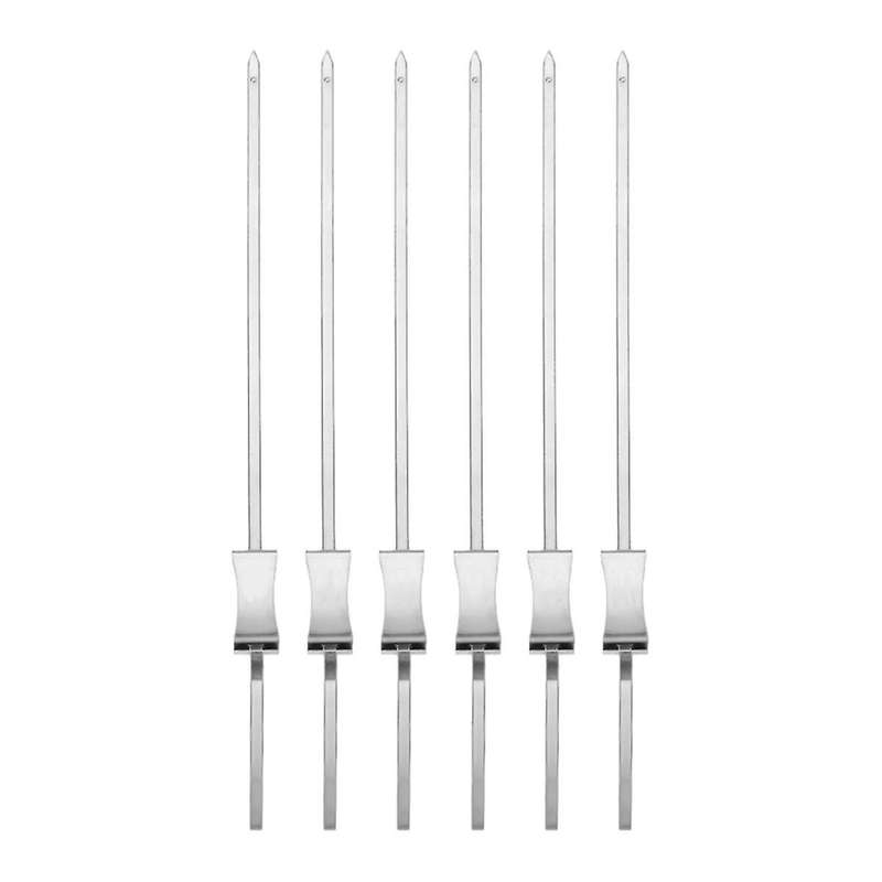 Grill Skewers with Handle,Stainless Steel BBQ Skewer Kabob Skewers for Meat, Chicken, Sausages,A