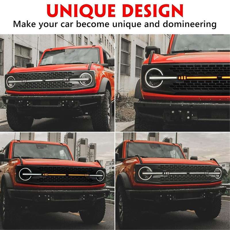 Grille Light Strip for 2021 2022 2023 Accessories, Hood Grille Led Dynamic Lights (straight Line St