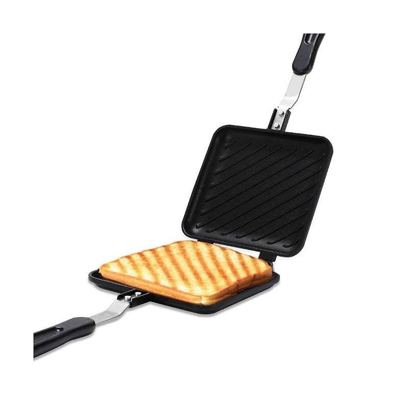 Grilled Sandwich Maker Bread Toast Breakfast Machine Hotdog Sandwich Pan Non-stick Aluminum Flip Pan