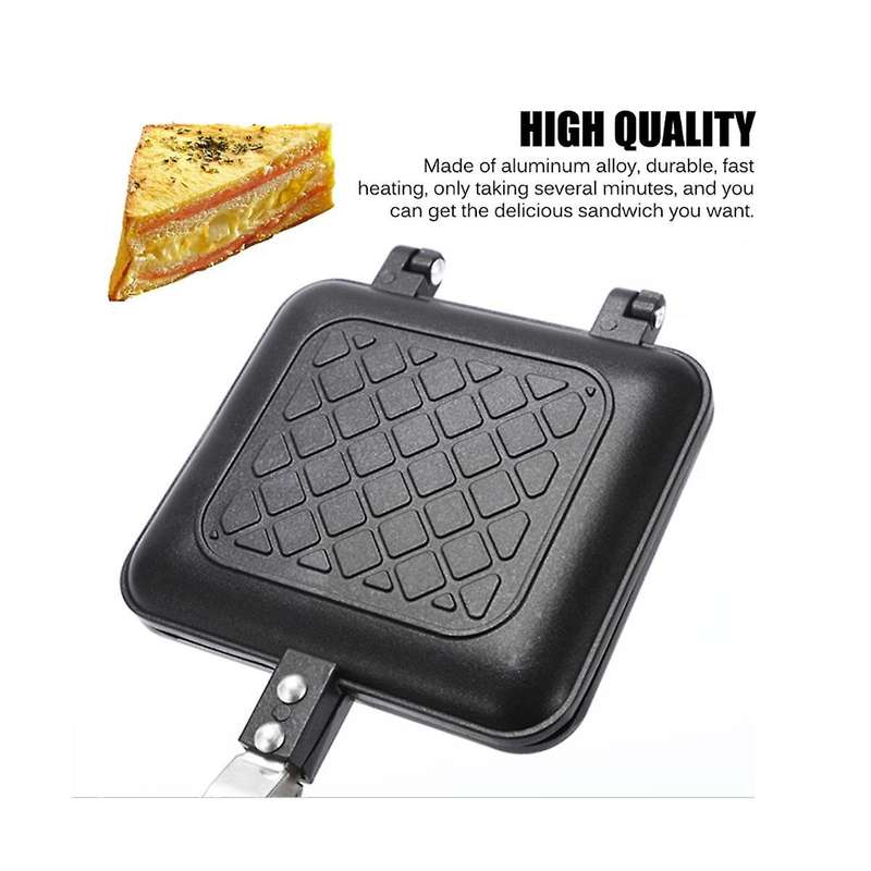 Grilled Sandwich Maker Bread Toast Breakfast Machine Hotdog Sandwich Pan Non-stick Aluminum Flip Pan