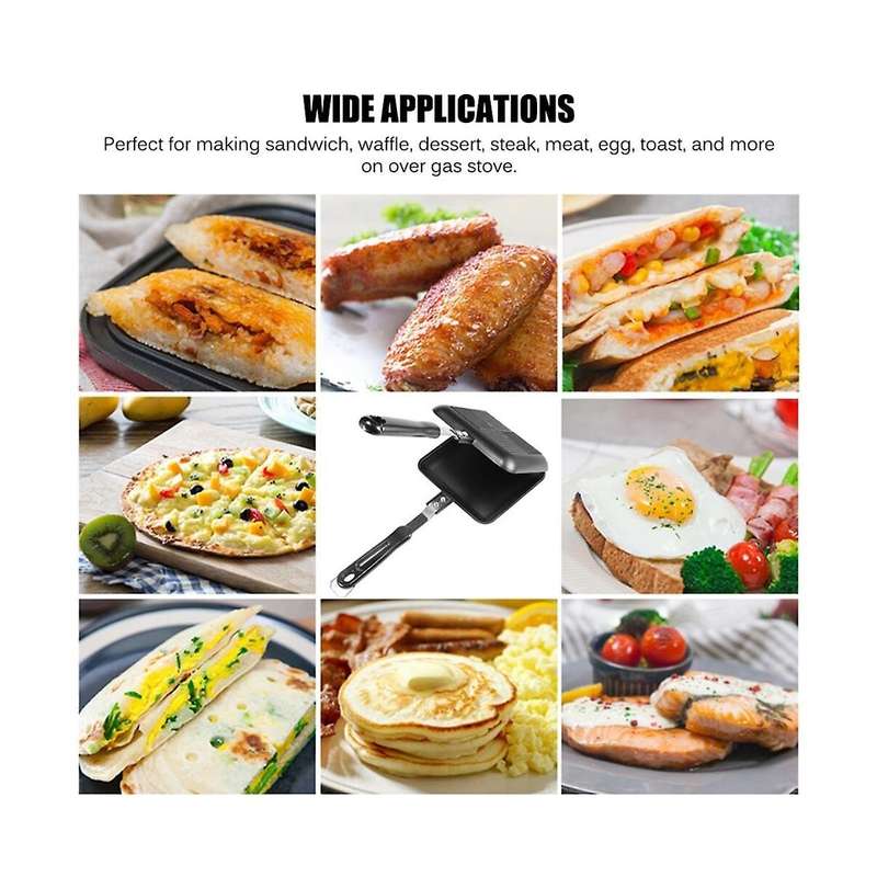 Grilled Sandwich Maker Bread Toast Breakfast Machine Hotdog Sandwich Pan Non-stick Aluminum Flip Pan