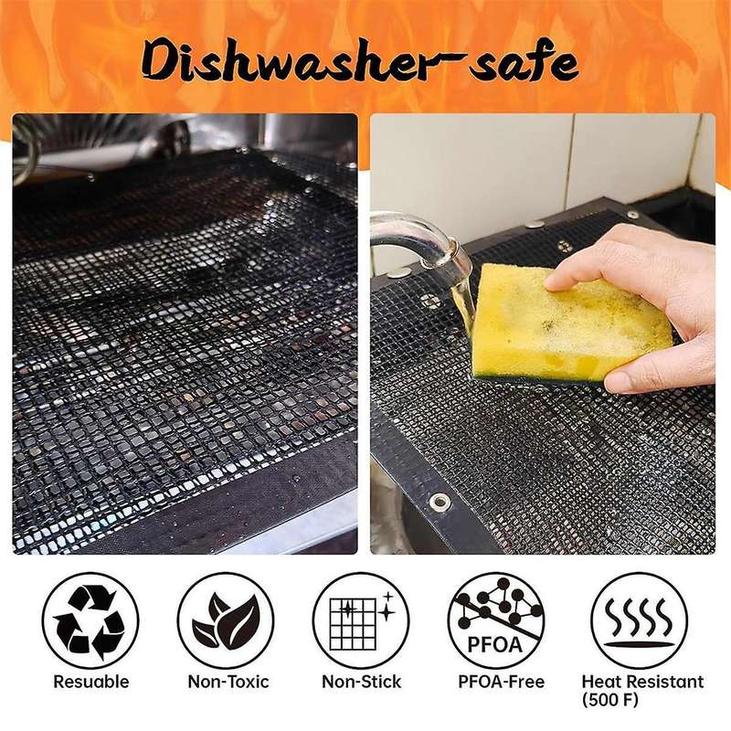 Grilling Bags for Outdoor Grilling-11.82x10.62 Inch, 2 Pack Reusable Non-stick Bbq Mesh Grill Bags