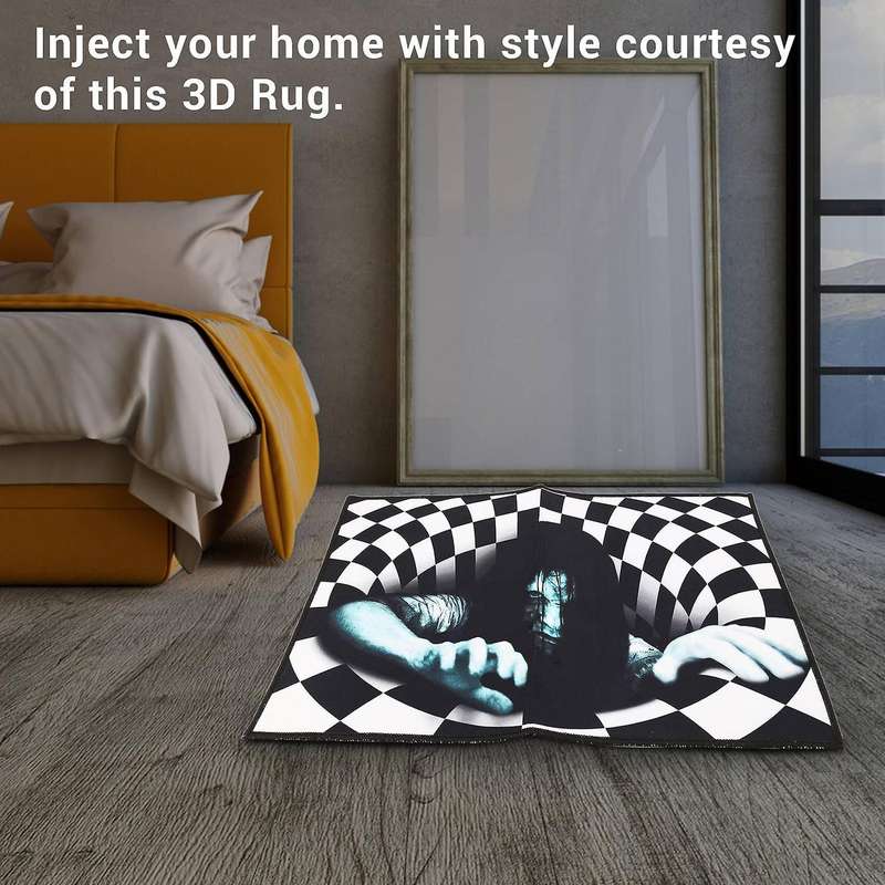 Grimace Stereo Vision Circular Carpet Floor Mat Geometry Living Room Bedroom Carpet Art Tea Table C